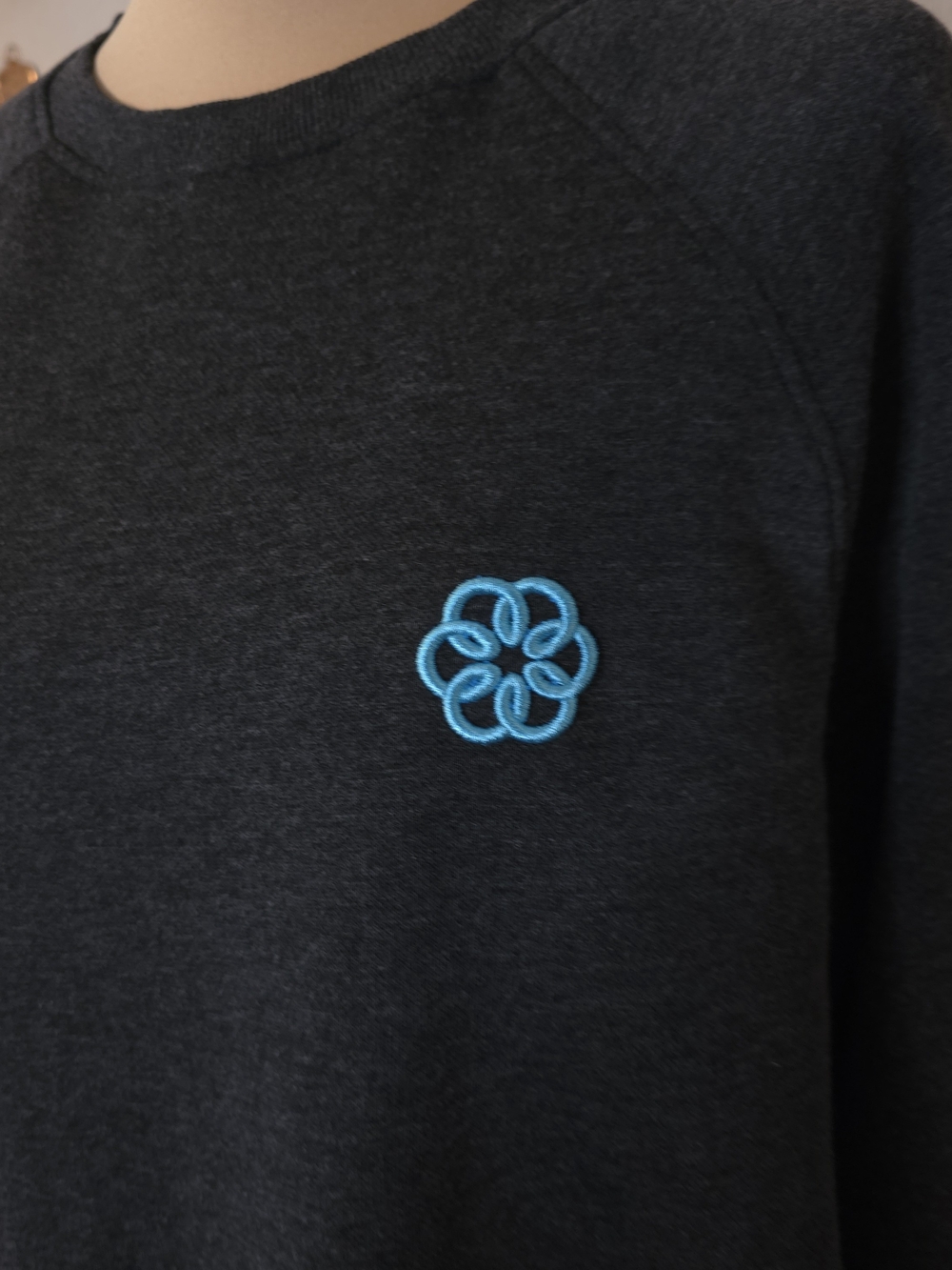 Apple Breathe Mindful Minute Meditation Charcoal Gray Crewneck Sweatshirt - Picture 2 of 12